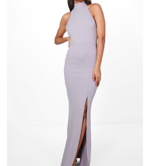 High neck maxi dress with slit - Picture 1 of 1